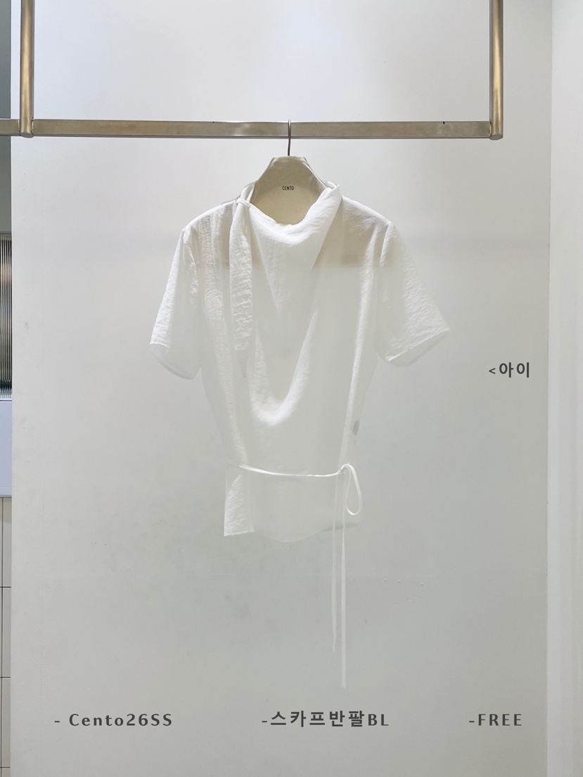 CENTO韓國直郵女裝新款人氣26春夏時尚職業襯衫蕾絲衫圍巾CENTO襯衫/蕾絲衫圖色1白色