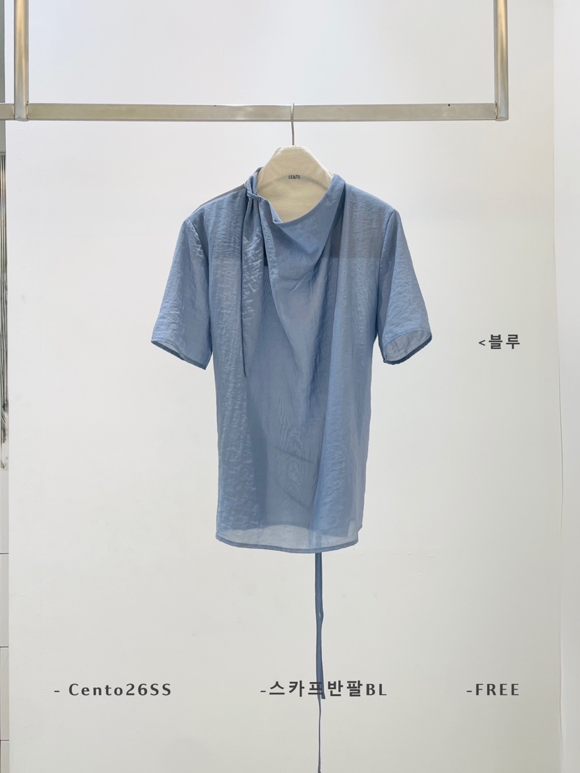 CENTO韓國直郵女裝新款人氣26春夏時尚職業襯衫蕾絲衫圍巾CENTO襯衫/蕾絲衫圖色2