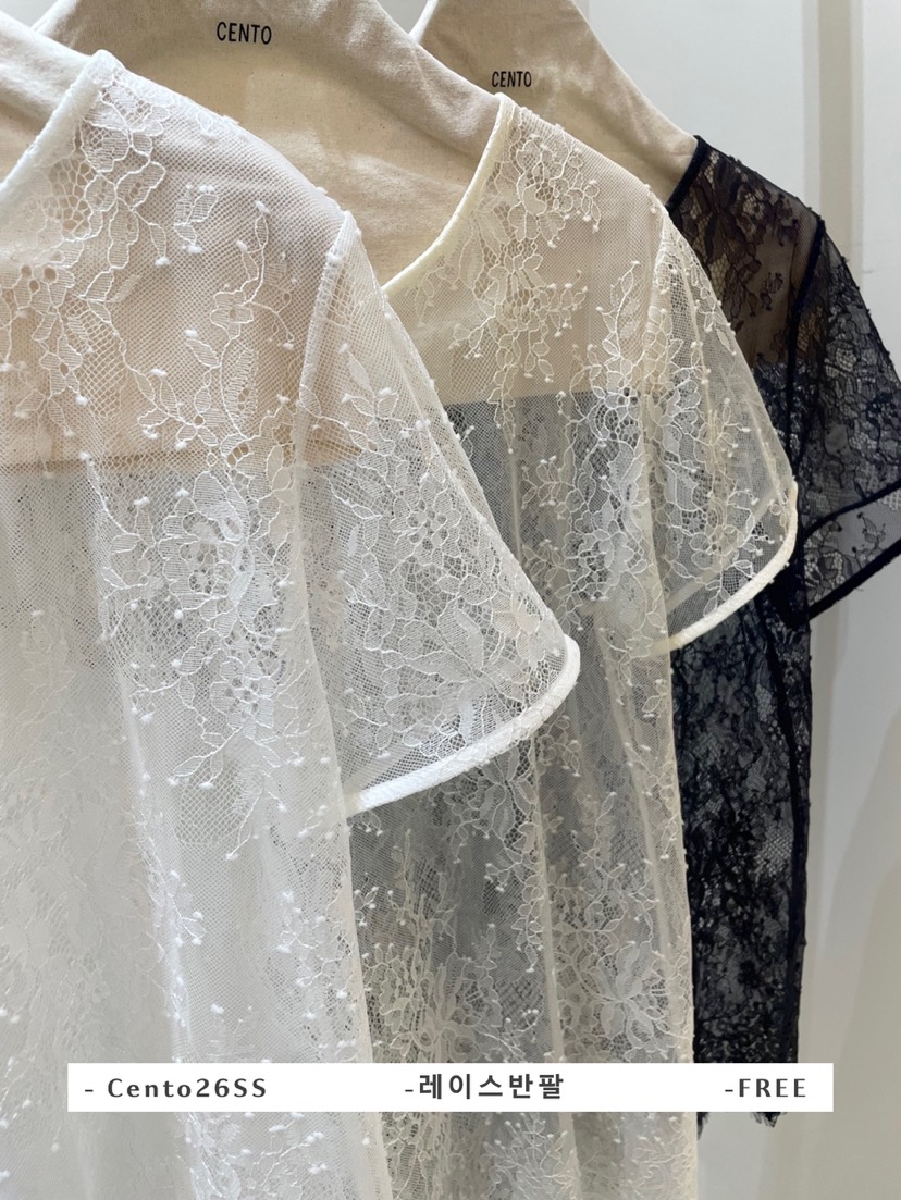 CENTO韓國東大門直郵女裝新品熱賣人氣26春夏襯衫蕾絲衫蕾絲CENTO襯衫/蕾絲衫