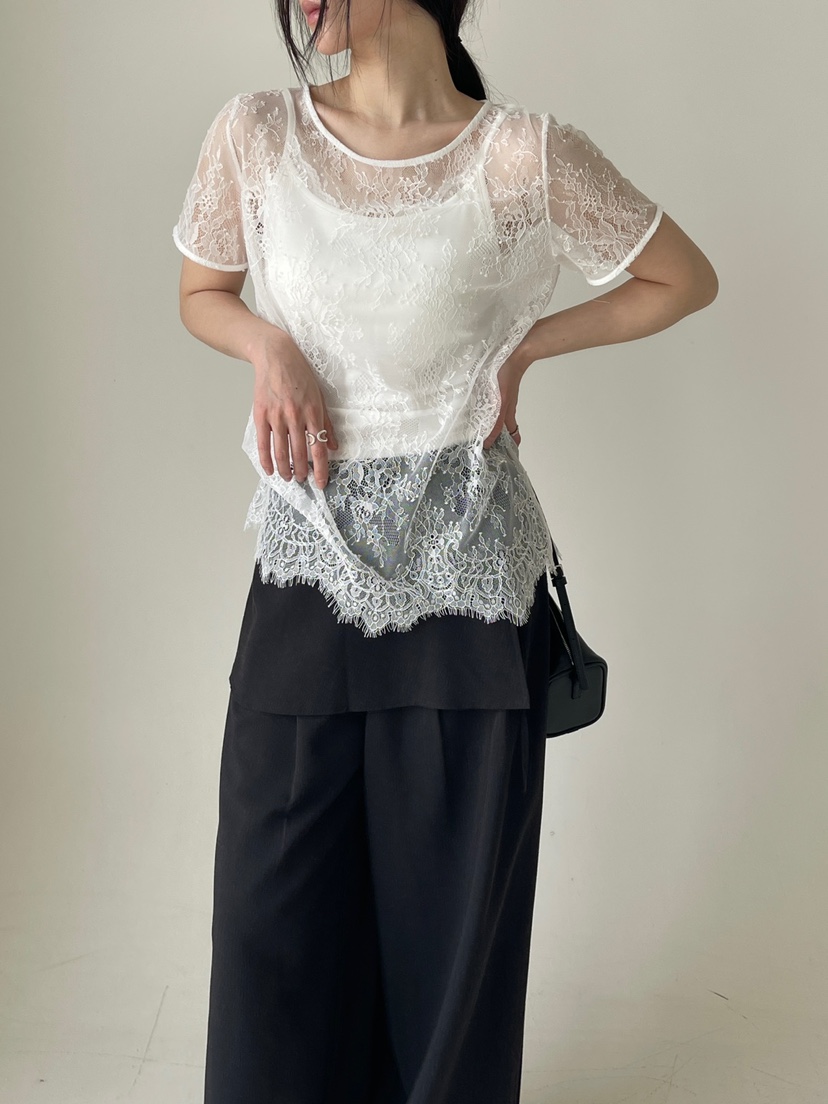 CENTO韓國東大門直郵女裝新品熱賣人氣26春夏襯衫蕾絲衫蕾絲CENTO襯衫/蕾絲衫