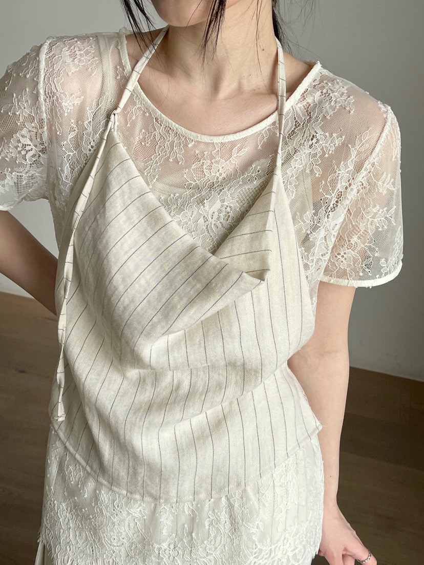 CENTO韓國東大門直郵女裝新品熱賣人氣26春夏襯衫蕾絲衫蕾絲CENTO襯衫/蕾絲衫