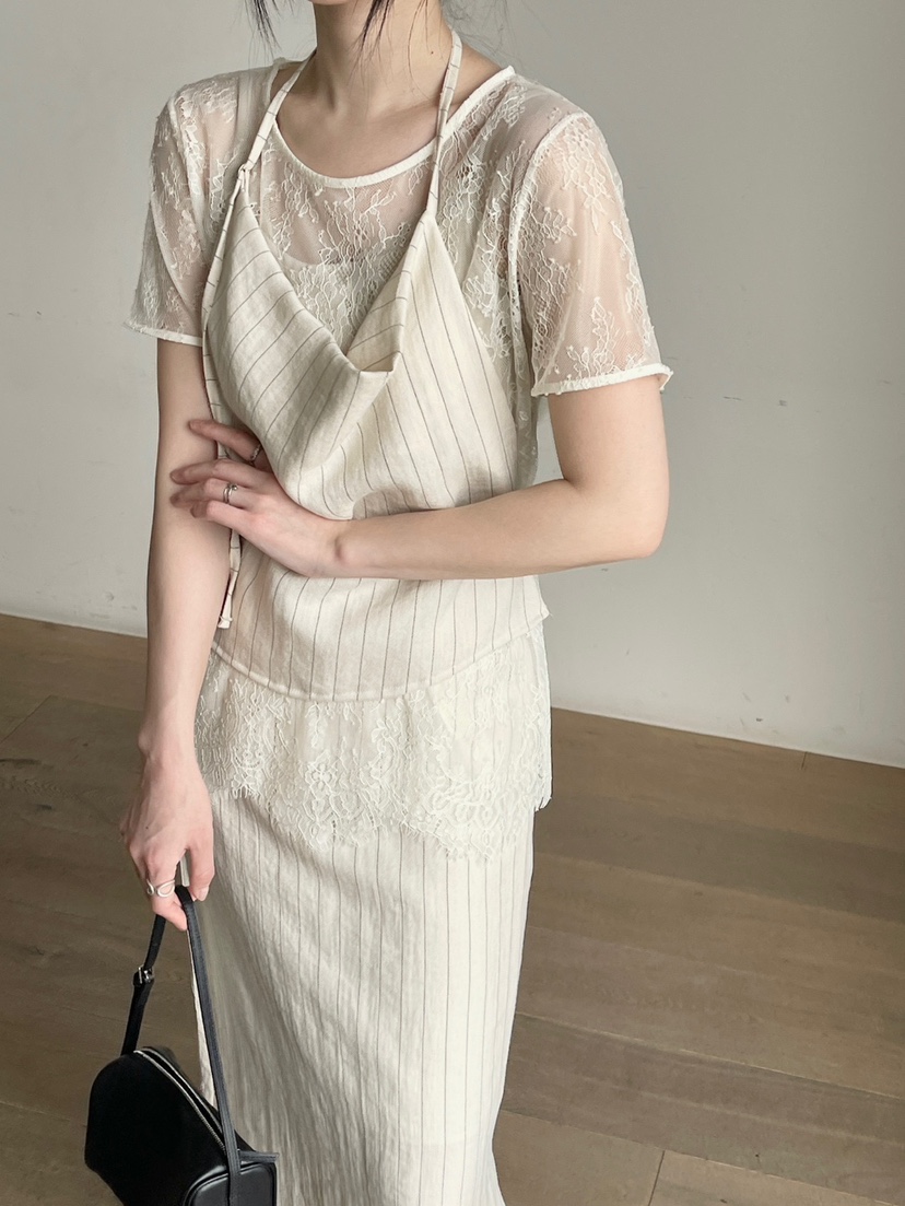 CENTO韓國東大門直郵女裝新品熱賣人氣26春夏襯衫蕾絲衫蕾絲CENTO襯衫/蕾絲衫