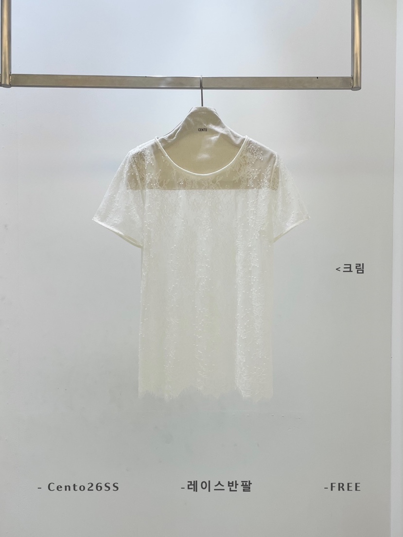 CENTO韓國東大門直郵女裝新品熱賣人氣26春夏襯衫蕾絲衫蕾絲CENTO襯衫/蕾絲衫圖色2奶油色