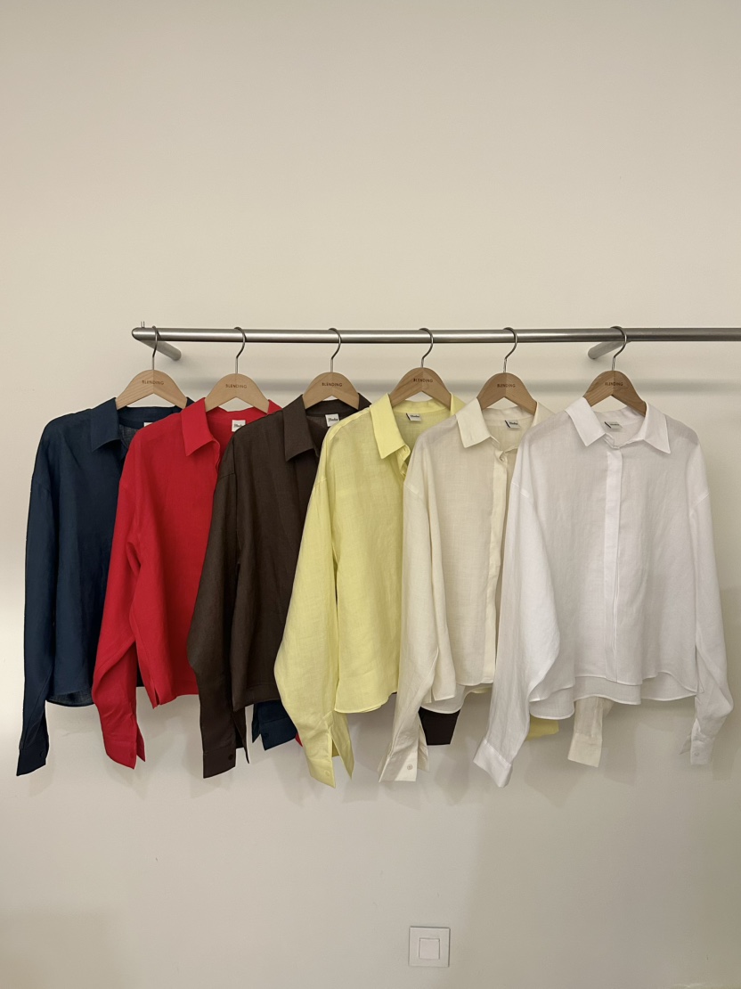 BLENDING-p韓國代購女裝新品推薦職業休閑襯衫蕾絲衫亞麻BLENDING-p襯衫/蕾絲衫