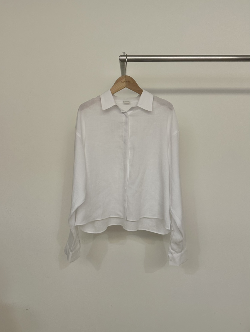 BLENDING-p韓國代購女裝新品推薦職業休閑襯衫蕾絲衫亞麻BLENDING-p襯衫/蕾絲衫圖色2