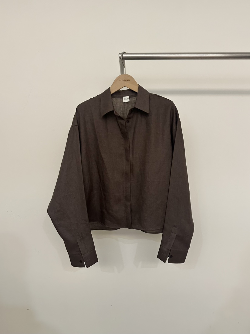 BLENDING-p韓國代購女裝新品推薦職業休閑襯衫蕾絲衫亞麻BLENDING-p襯衫/蕾絲衫圖色4