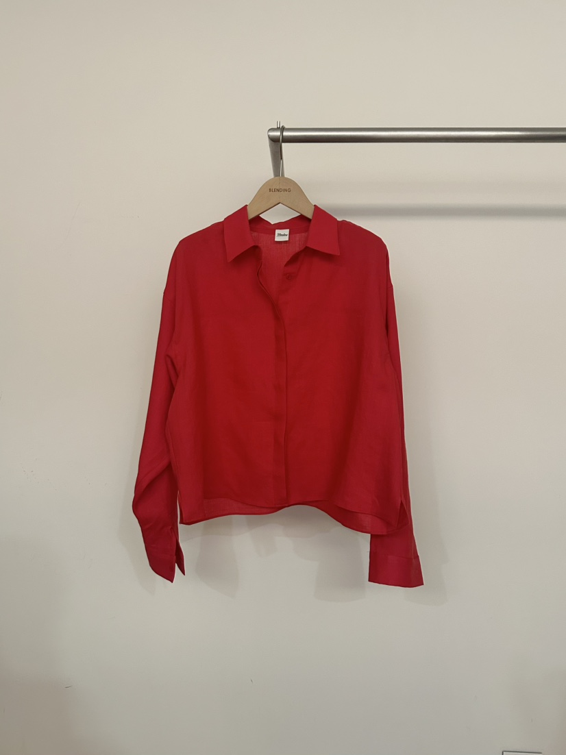 BLENDING-p韓國代購女裝新品推薦職業休閑襯衫蕾絲衫亞麻BLENDING-p襯衫/蕾絲衫圖色5