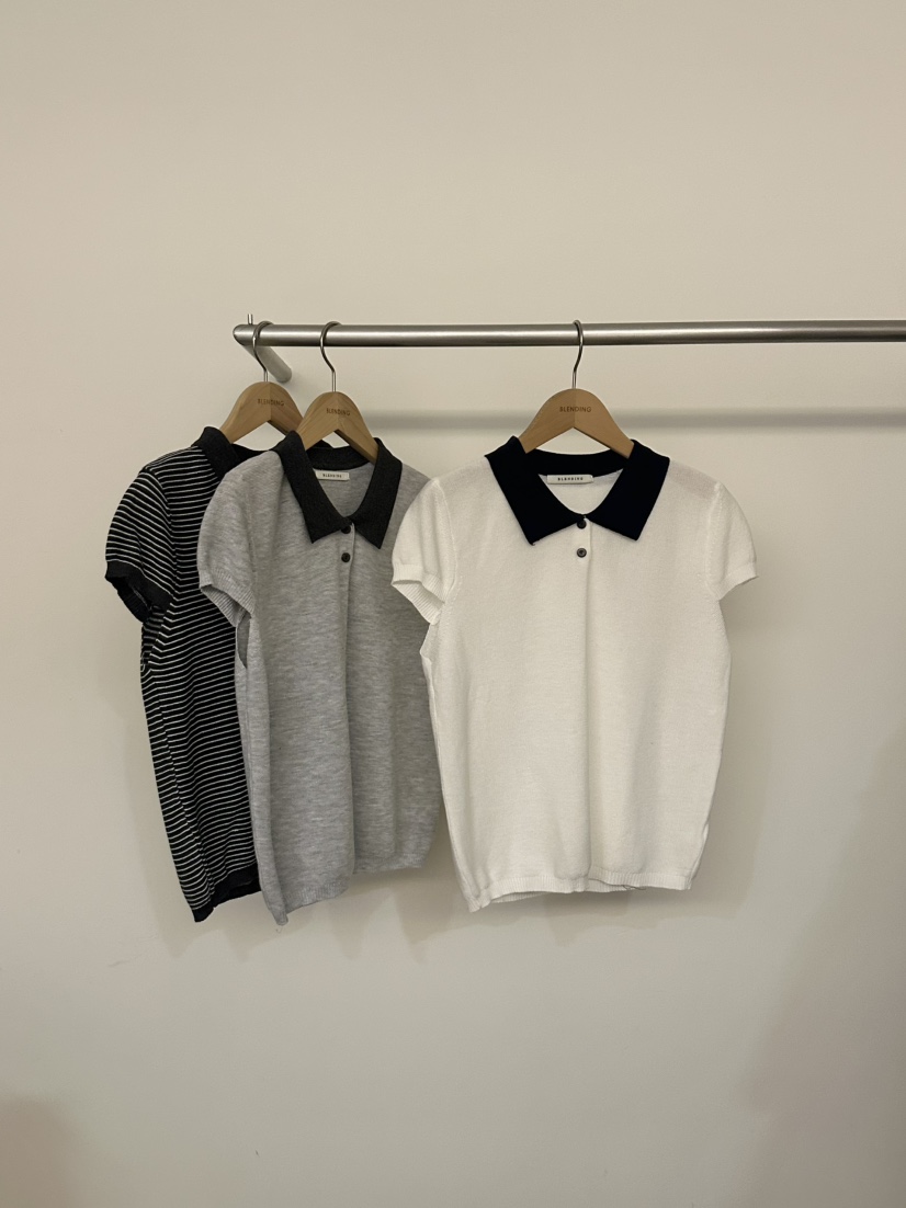 BLENDING-p韓國代購女裝新款熱賣26春夏職業推薦針織衫撞色BLENDING-p針織衫