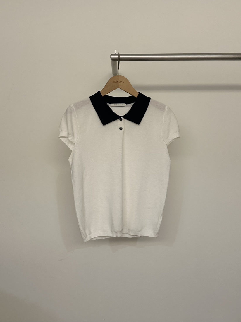 BLENDING-p韓國代購女裝新款熱賣26春夏職業推薦針織衫撞色BLENDING-p針織衫圖色1