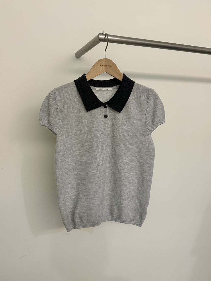 BLENDING-p韓國代購女裝新款熱賣26春夏職業推薦針織衫撞色BLENDING-p針織衫圖色2