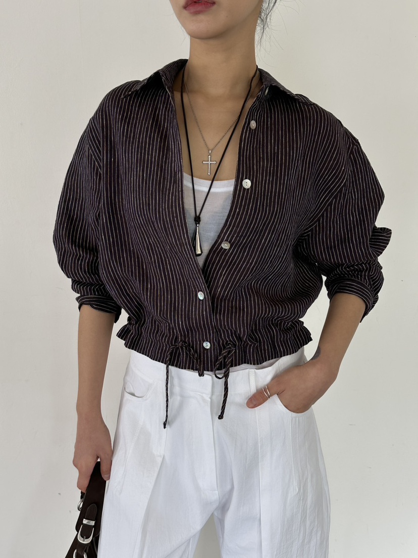 LIMLIMLIM韓國代購女士新品熱賣推薦休閑人氣襯衫蕾絲衫亞麻LIM LIM LIM襯衫/蕾絲衫圖色2