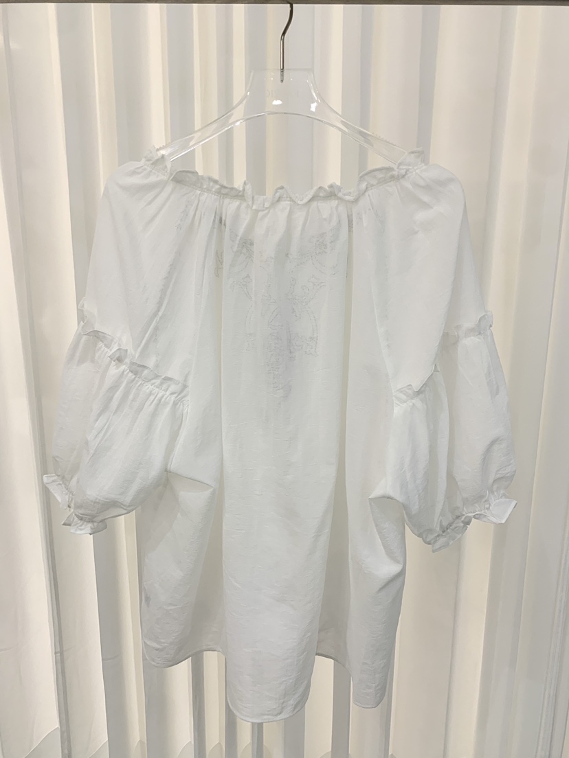 FABRIC韓國東大門直郵女裝新款26春夏休閑襯衫蕾絲衫刺繡FABRIC襯衫/蕾絲衫