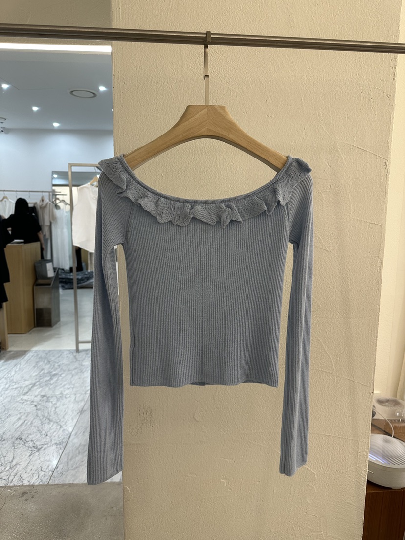 BPLAN韓國代購女裝新品休閑人氣職業熱賣26春夏針織衫露肩BPLAN針織衫