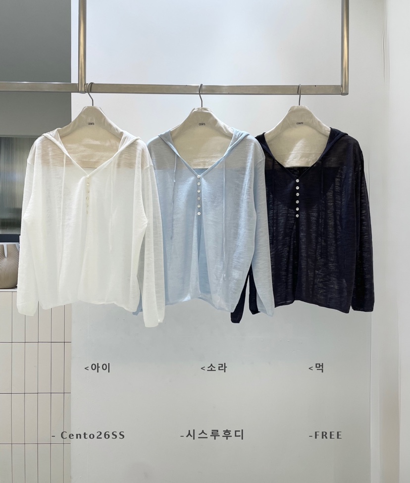 CENTO韓國東大門直郵女士新品熱賣推薦襯衫蕾絲衫連帽衫透明CENTO襯衫/蕾絲衫