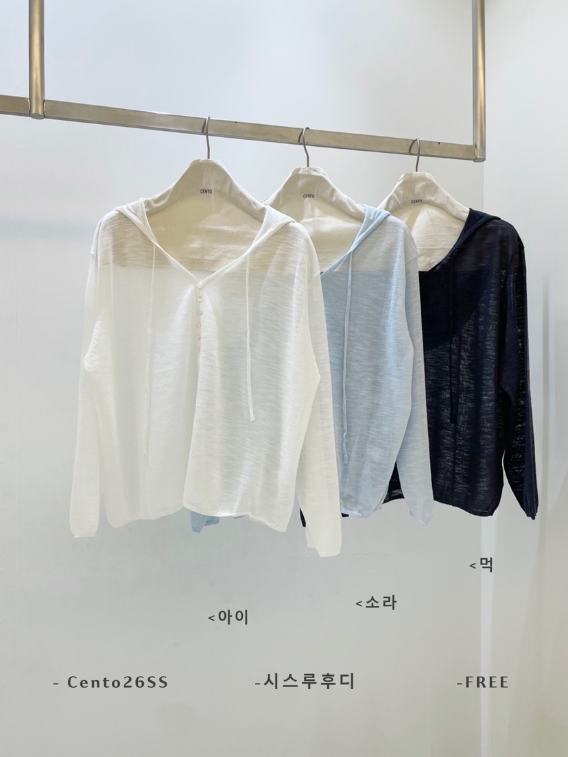 CENTO韓國東大門直郵女士新品熱賣推薦襯衫蕾絲衫連帽衫透明CENTO襯衫/蕾絲衫