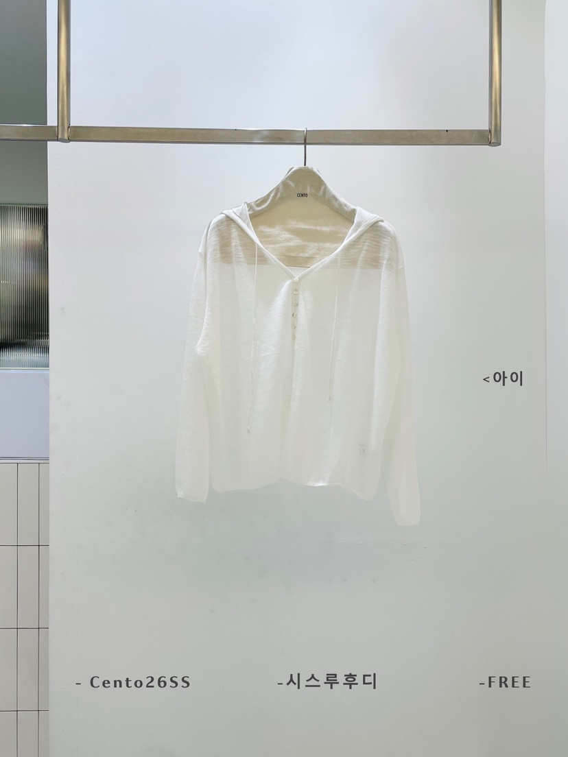 CENTO韓國東大門直郵女士新品熱賣推薦襯衫蕾絲衫連帽衫透明CENTO襯衫/蕾絲衫圖色1