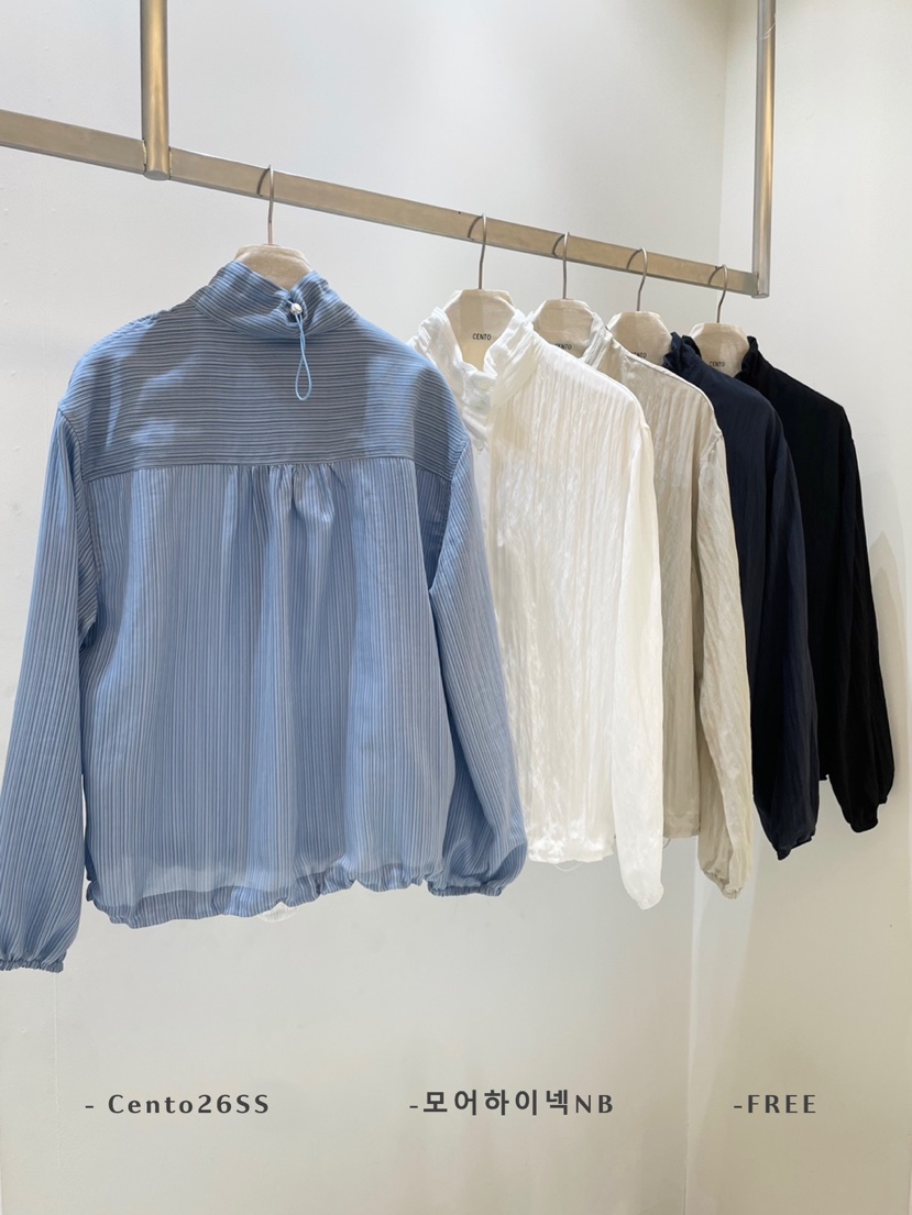 CENTO韓國東大門代購女裝新品人氣推薦時尚襯衫蕾絲衫高領CENTO襯衫/蕾絲衫