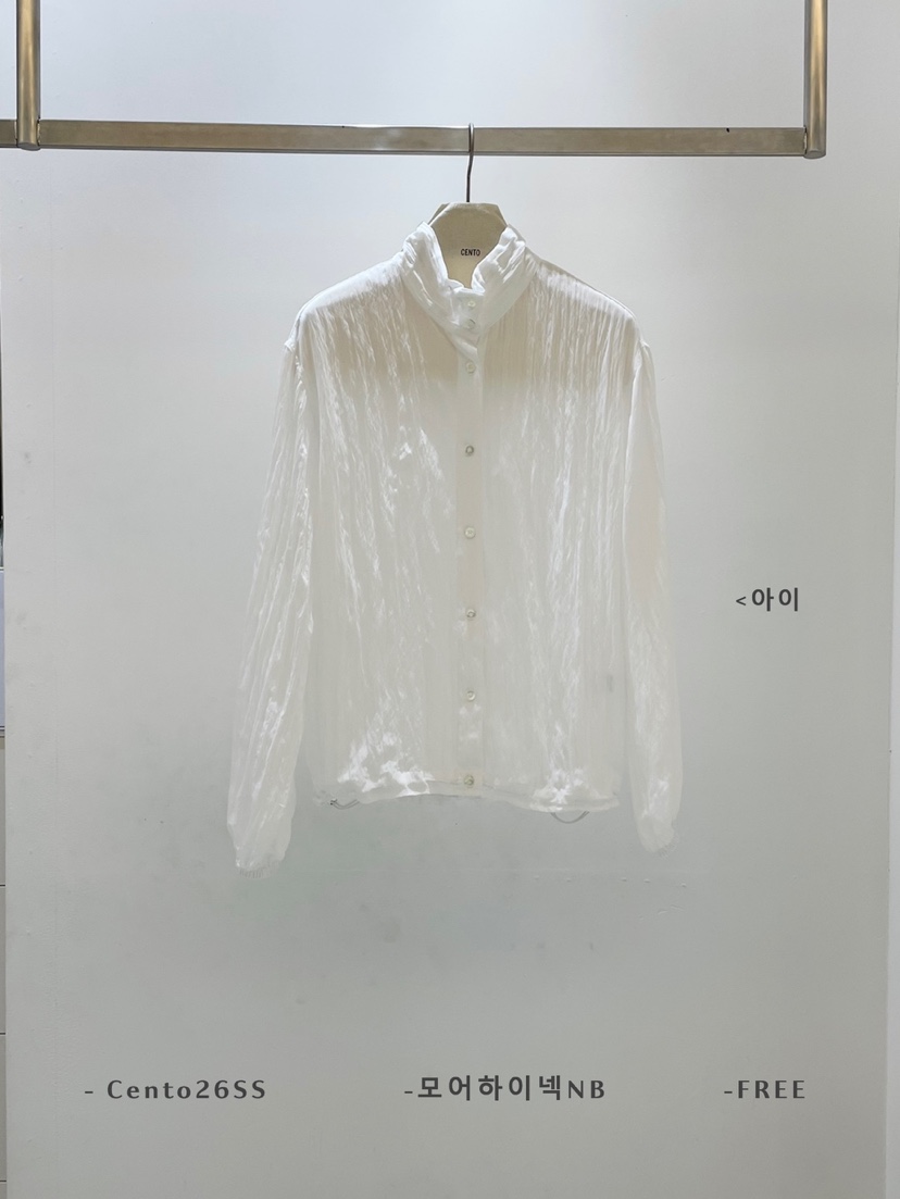 CENTO韓國東大門代購女裝新品人氣推薦時尚襯衫蕾絲衫高領CENTO襯衫/蕾絲衫圖色2