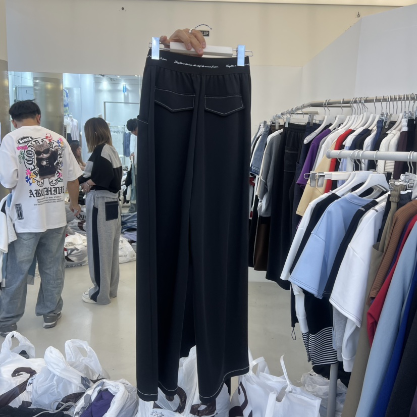 NON CLIP韓國直郵實拍女裝新款休閑熱賣人氣時尚休閑褲撞色NON CLIP休閑褲