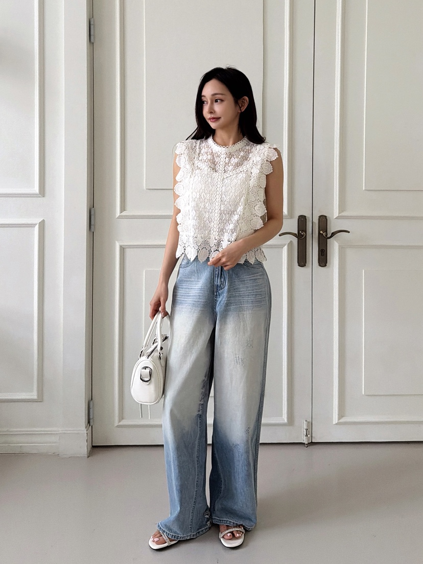 CLOTH韓國東大門代購女裝新款人氣時尚熱賣牛仔褲水洗牛仔布CLOTH牛仔褲