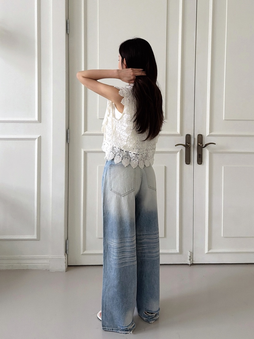 CLOTH韓國東大門代購女裝新款人氣時尚熱賣牛仔褲水洗牛仔布CLOTH牛仔褲