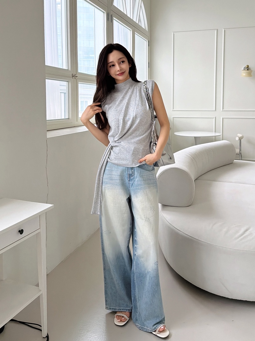 CLOTH韓國東大門代購女裝新款人氣時尚熱賣牛仔褲水洗牛仔布CLOTH牛仔褲