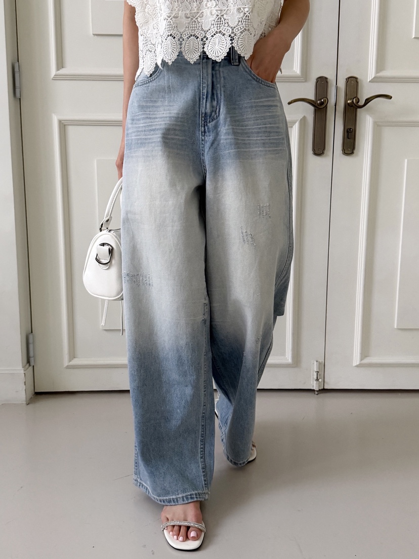 CLOTH韓國東大門代購女裝新款人氣時尚熱賣牛仔褲水洗牛仔布CLOTH牛仔褲