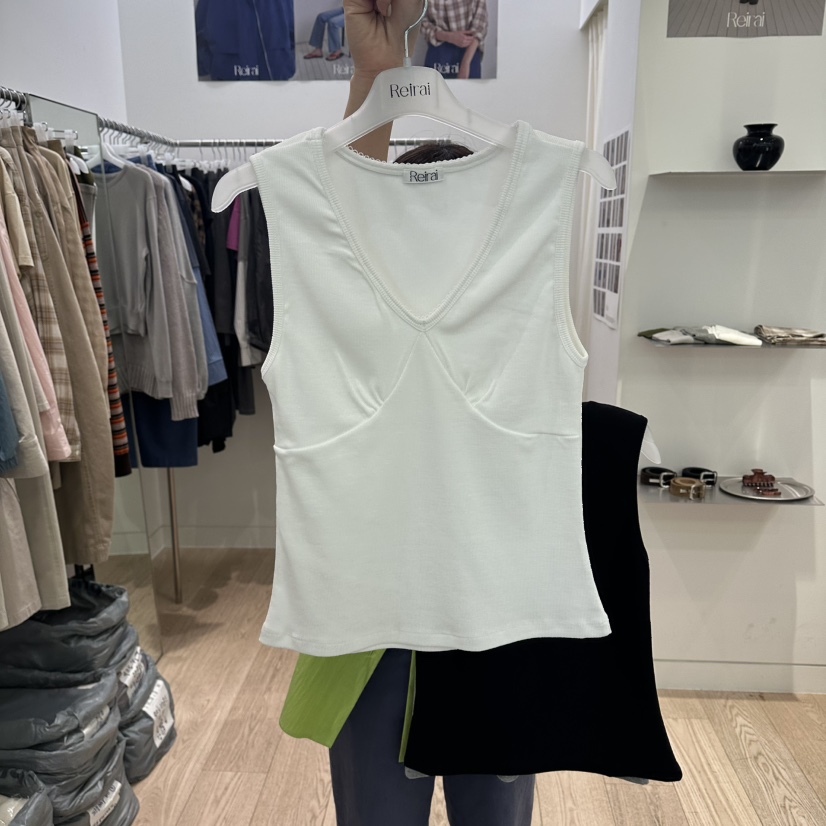 REIRAI韓國東大門代購女裝新品推薦時尚熱賣26春夏吊帶背心V領Reirai吊帶/背心圖色1
