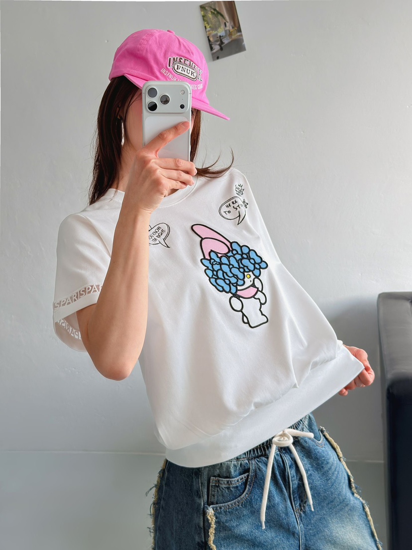 IAAN韓國直郵女士新品職業熱賣時尚人氣26春夏休閑T恤兔子iaAnT恤