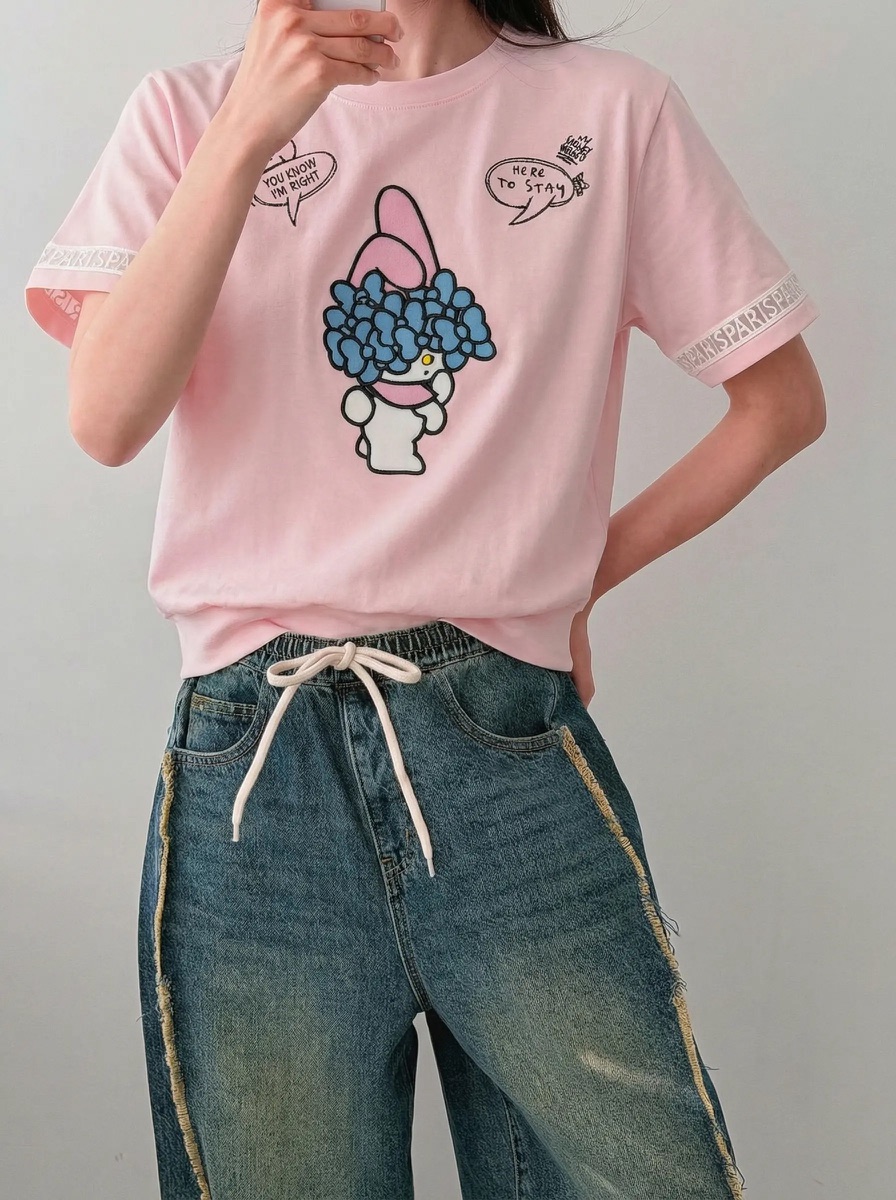 IAAN韓國直郵女士新品職業熱賣時尚人氣26春夏休閑T恤兔子iaAnT恤