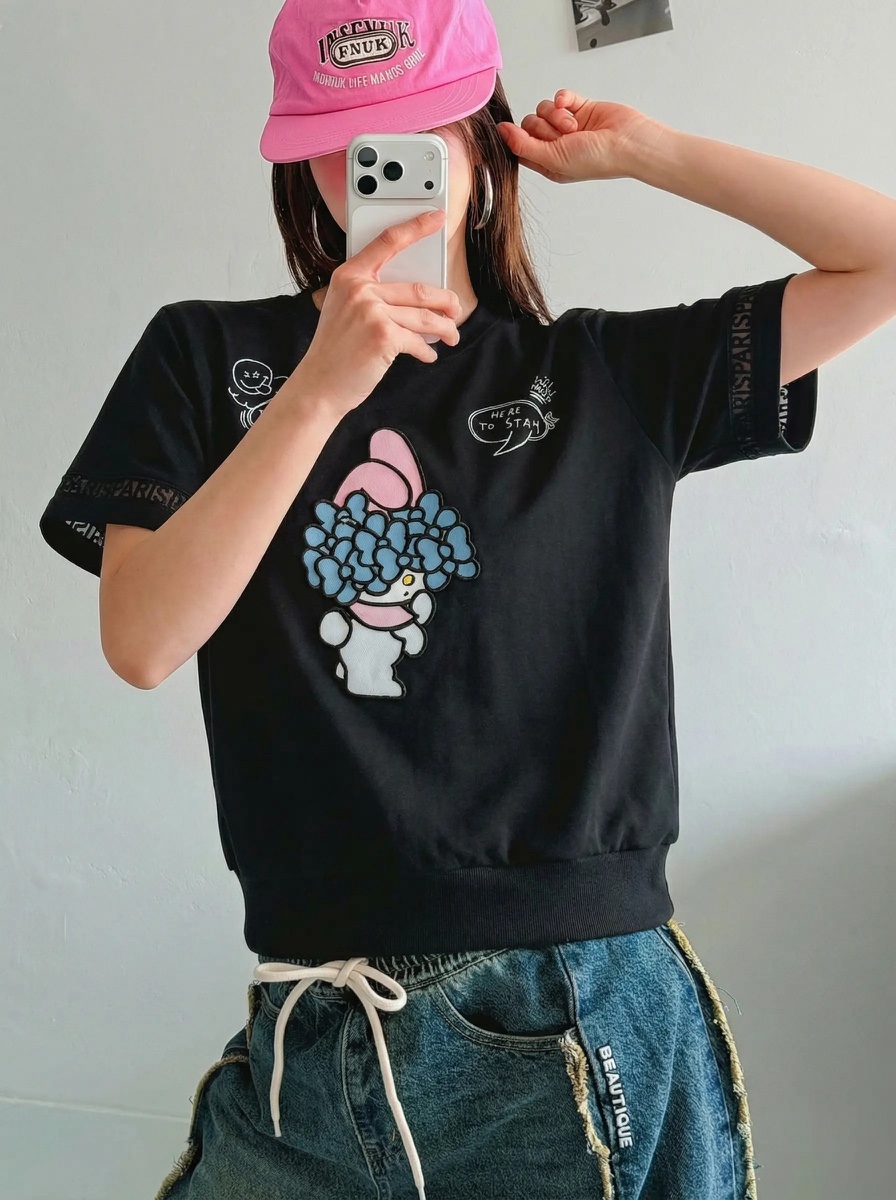 IAAN韓國直郵女士新品職業熱賣時尚人氣26春夏休閑T恤兔子iaAnT恤