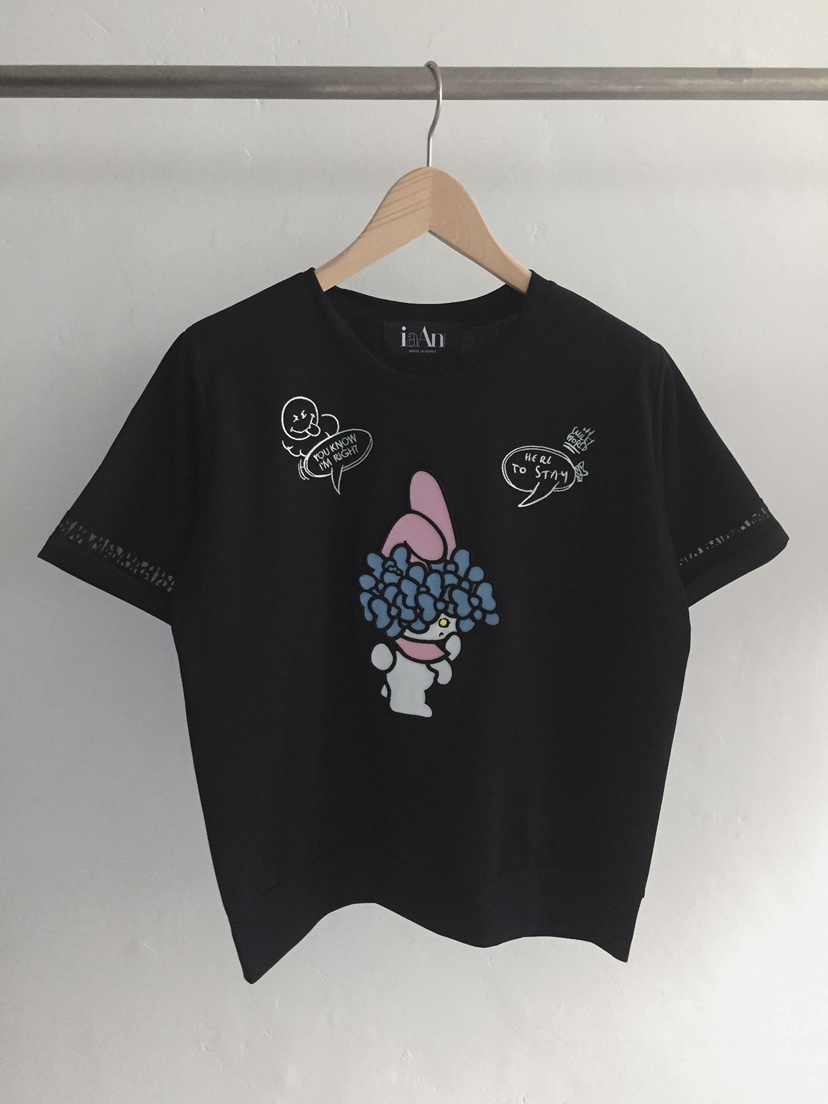 IAAN韓國直郵女士新品職業熱賣時尚人氣26春夏休閑T恤兔子iaAnT恤圖色3