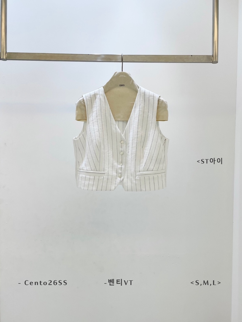 CENTO韓國東大門直郵女士新款時尚休閑熱賣26春夏人氣馬甲CENTO馬甲圖色1白色