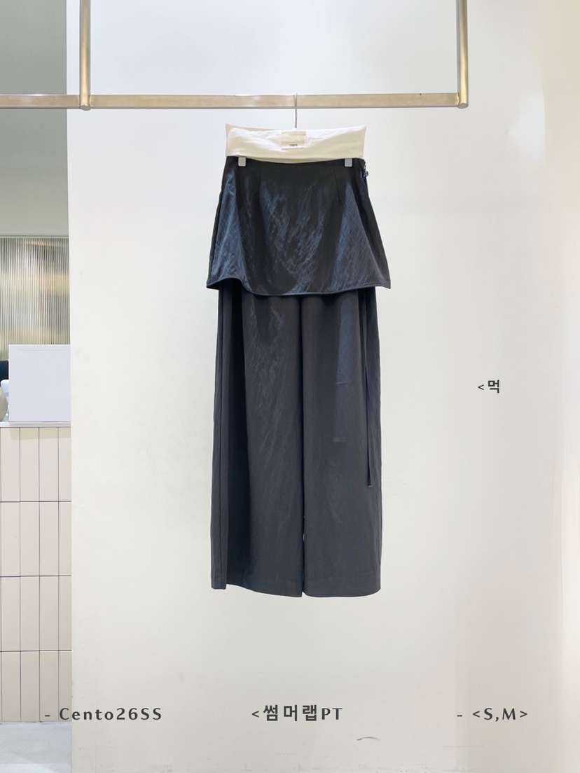 CENTO韓國直郵實拍女士新款推薦熱賣26春夏時尚休閑人氣裙褲CENTO裙褲圖色4墨色