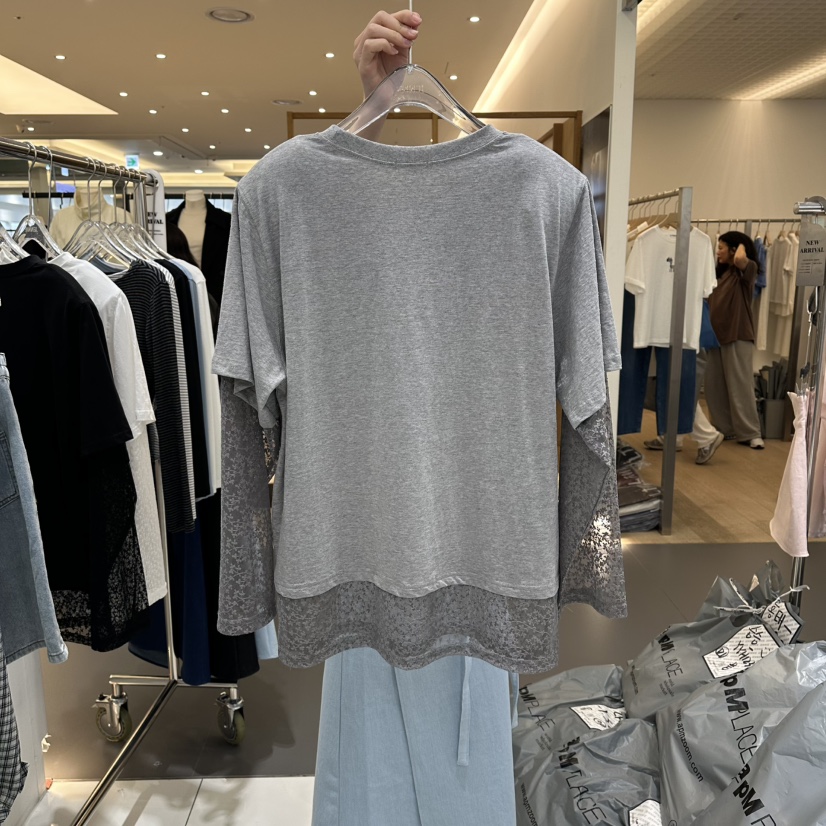 JENNIE韓國直郵實拍女士新品26春夏職業推薦長袖T恤假兩件JENNIE/VENEFIT長袖T恤