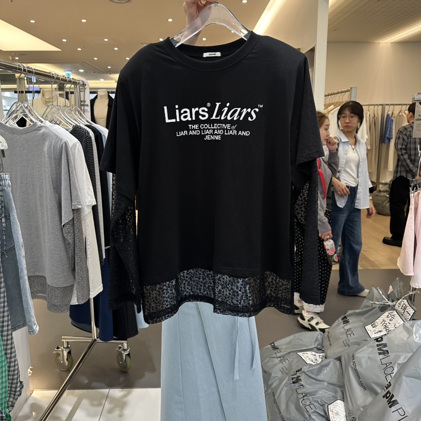 JENNIE韓國直郵實拍女士新品26春夏職業推薦長袖T恤假兩件JENNIE/VENEFIT長袖T恤圖色3