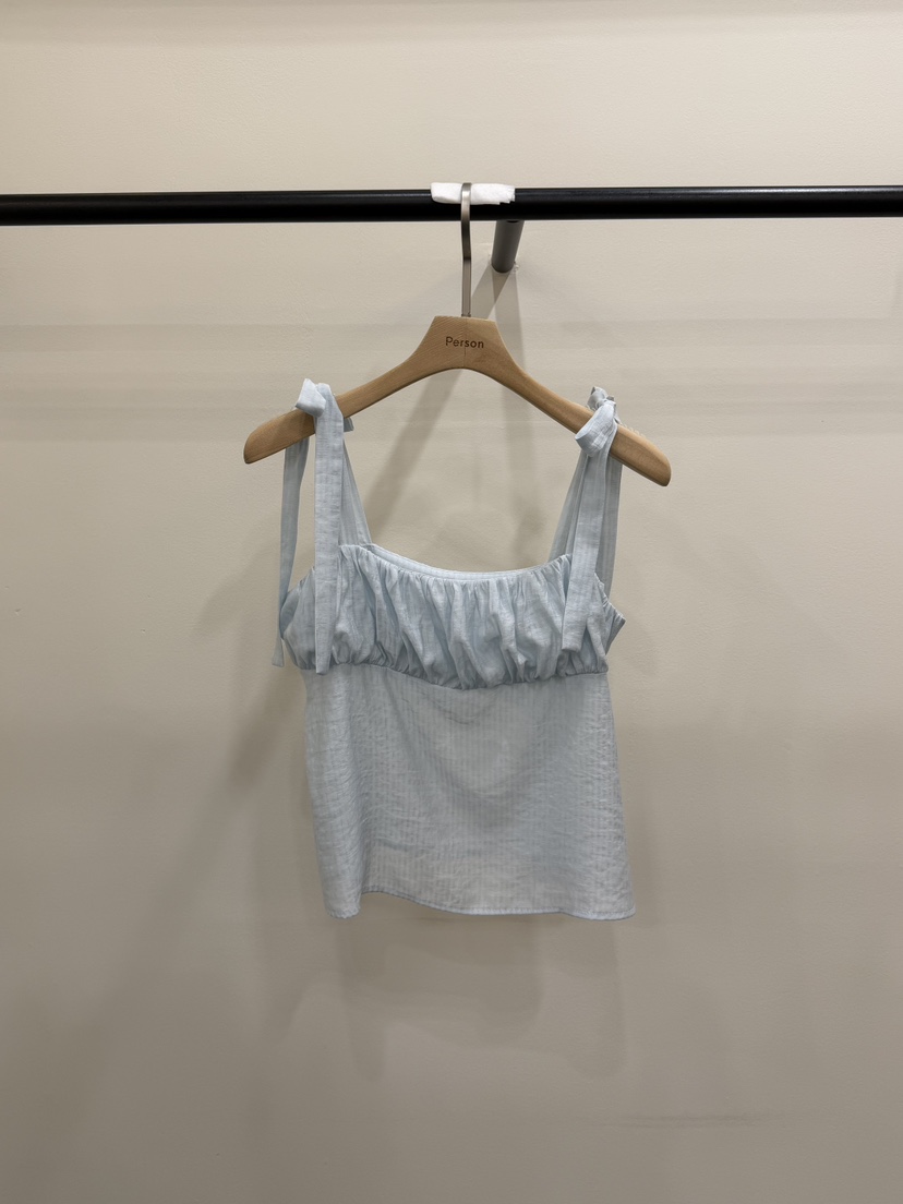 PERSON韓國東大門代購女士新品推薦人氣時尚吊帶背心褶皺PERSON吊帶/背心圖色2