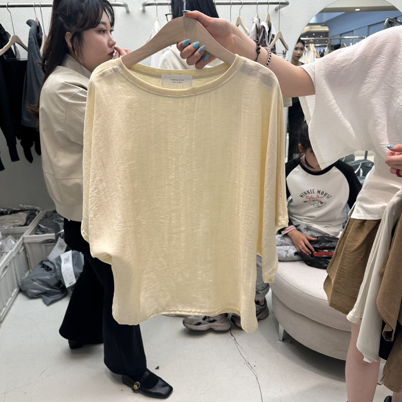 HUMMING BIRD韓國直郵實拍女士新款推薦職業26春夏T恤亞麻HUMMING BIRDT恤圖色1