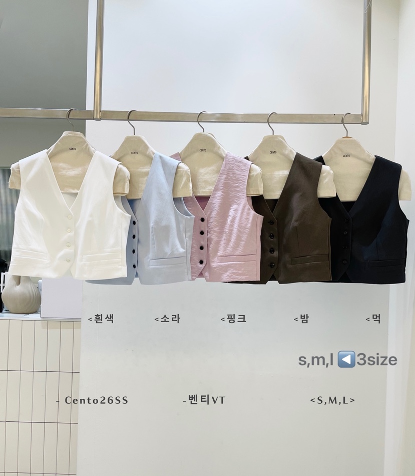 CENTO韓國直郵實拍女裝新品休閑時尚26春夏熱賣人氣推薦馬甲CENTO馬甲