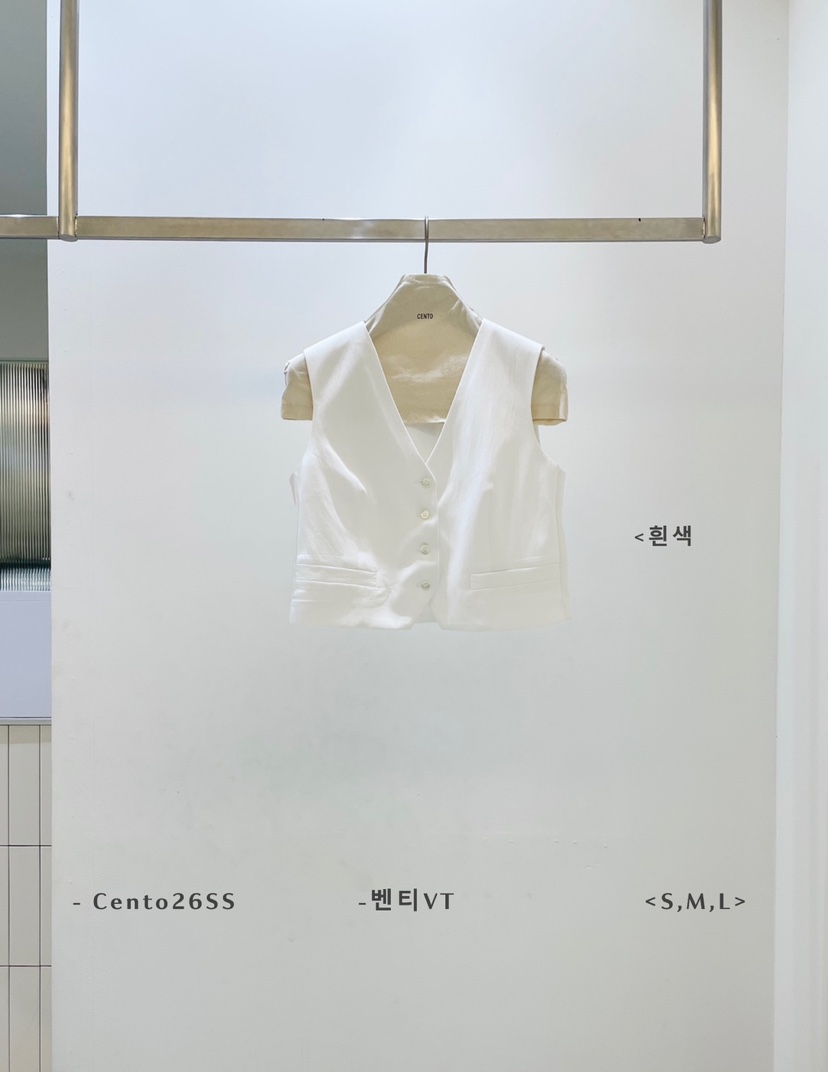 CENTO韓國直郵實拍女裝新品休閑時尚26春夏熱賣人氣推薦馬甲CENTO馬甲圖色1