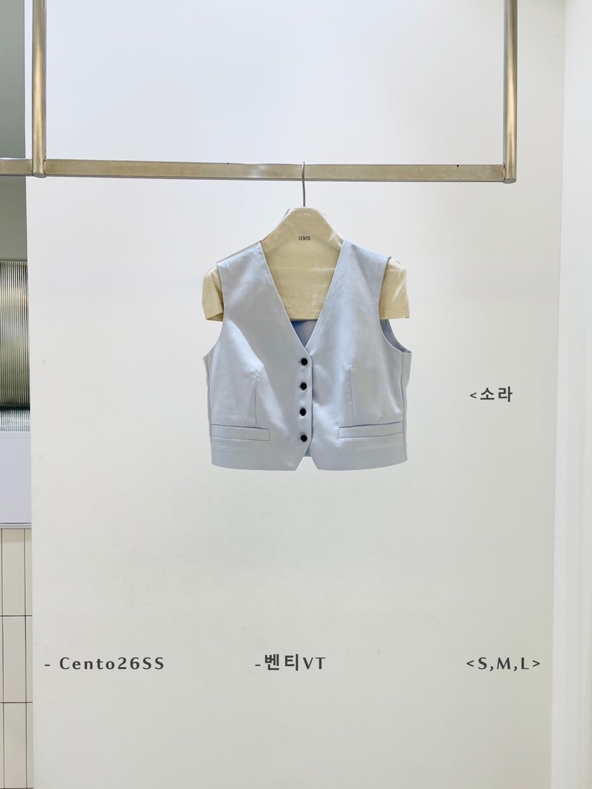 CENTO韓國直郵實拍女裝新品休閑時尚26春夏熱賣人氣推薦馬甲CENTO馬甲圖色2