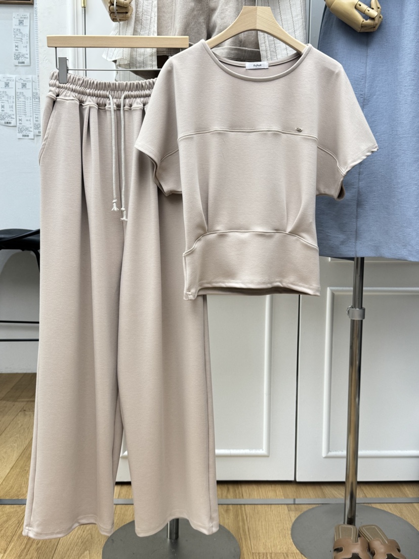 RE:FRESH-L韓國東大門代購女裝新款時尚熱賣26春夏休閑套裝RE:FRESH套裝圖色2