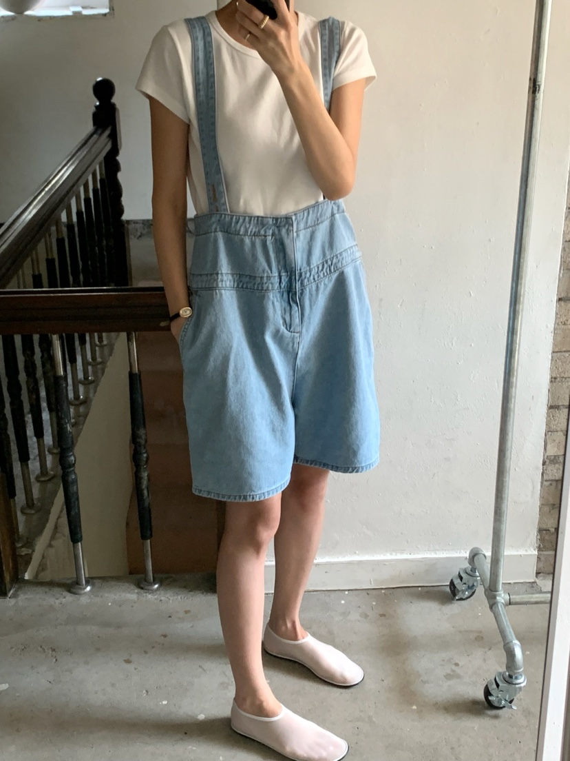 A Flan韓國東大門直郵女士新款時尚休閑推薦26春夏背帶褲AFN/FLAN EDITION背帶褲