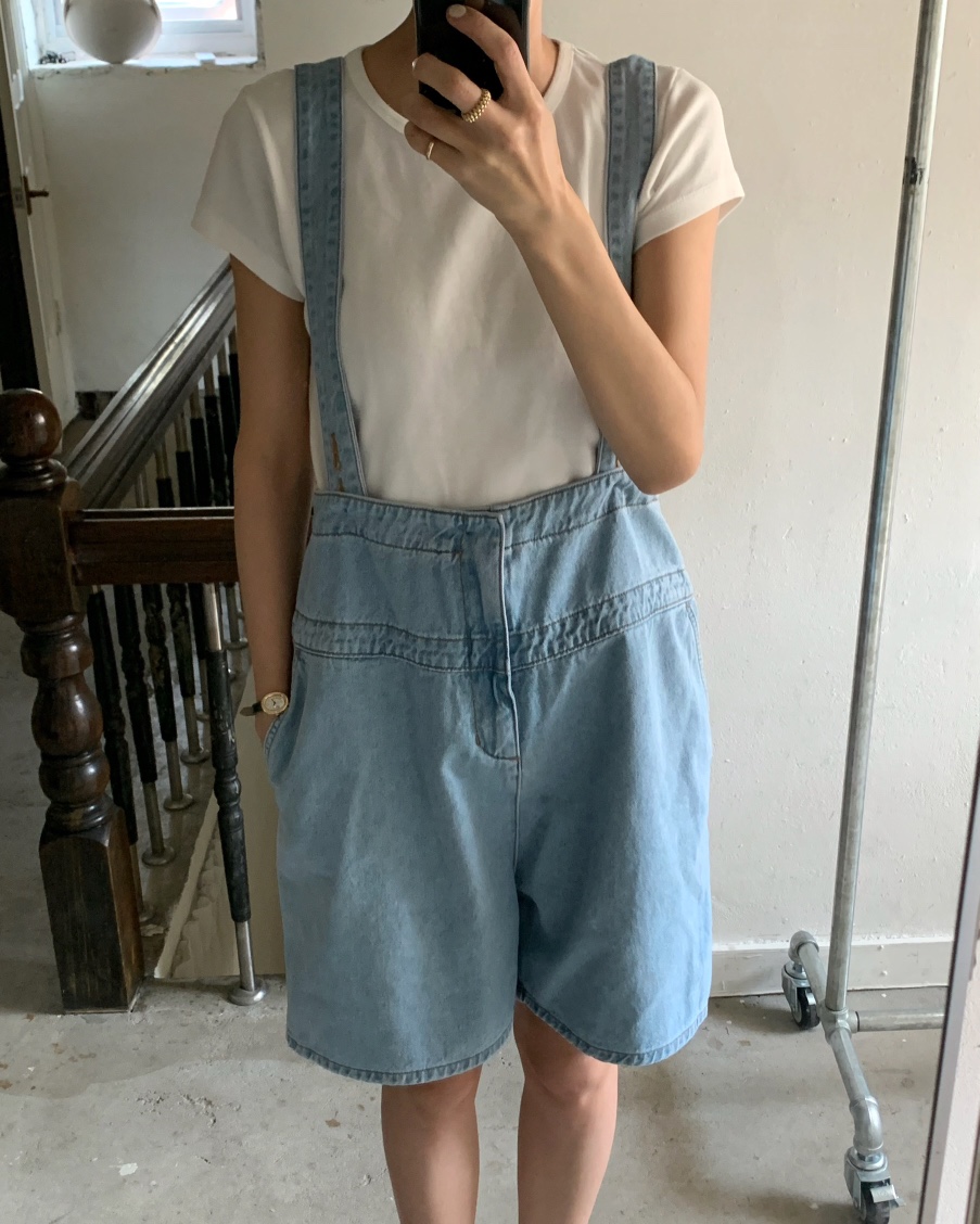 A Flan韓國東大門直郵女士新款時尚休閑推薦26春夏背帶褲AFN/FLAN EDITION背帶褲