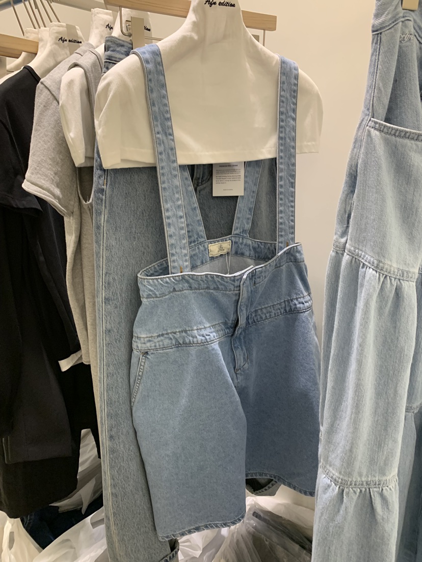 A Flan韓國東大門直郵女士新款時尚休閑推薦26春夏背帶褲AFN/FLAN EDITION背帶褲