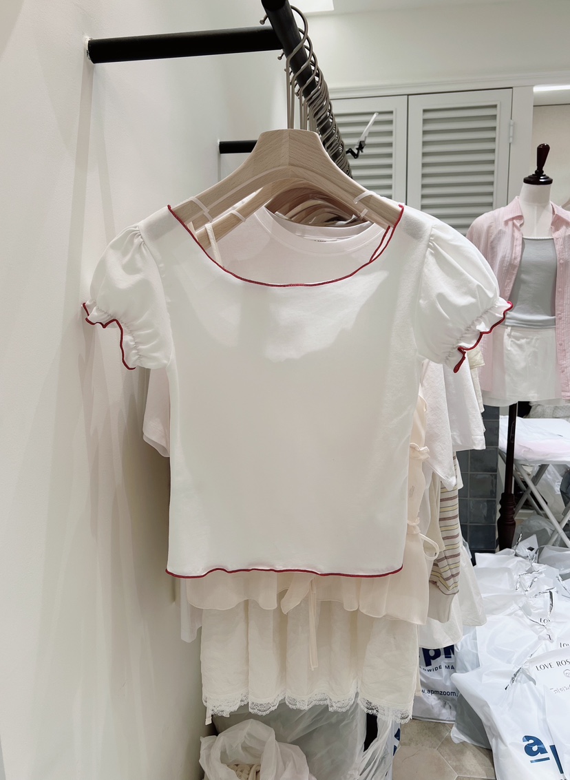 LOVE ROSIE韓國代購女裝新款時尚推薦職業人氣T恤泡泡袖LOVE ROSIET恤