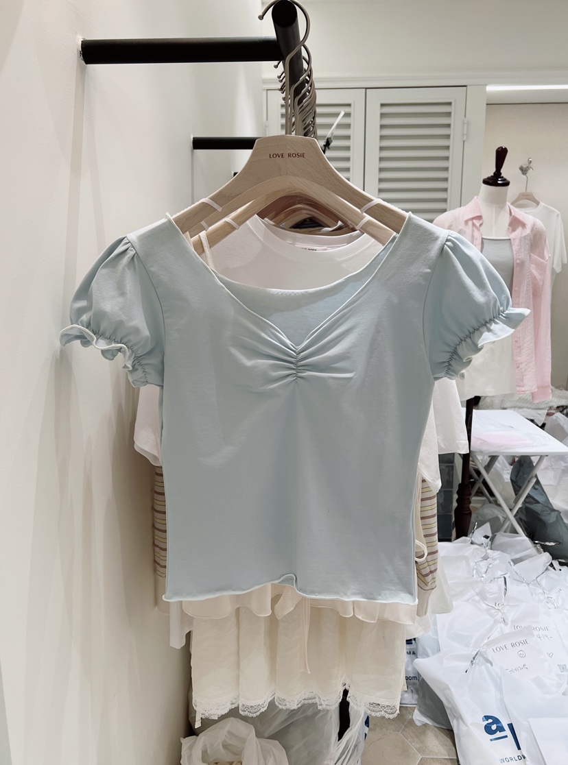 LOVE ROSIE韓國代購女裝新款時尚推薦職業人氣T恤泡泡袖LOVE ROSIET恤圖色2