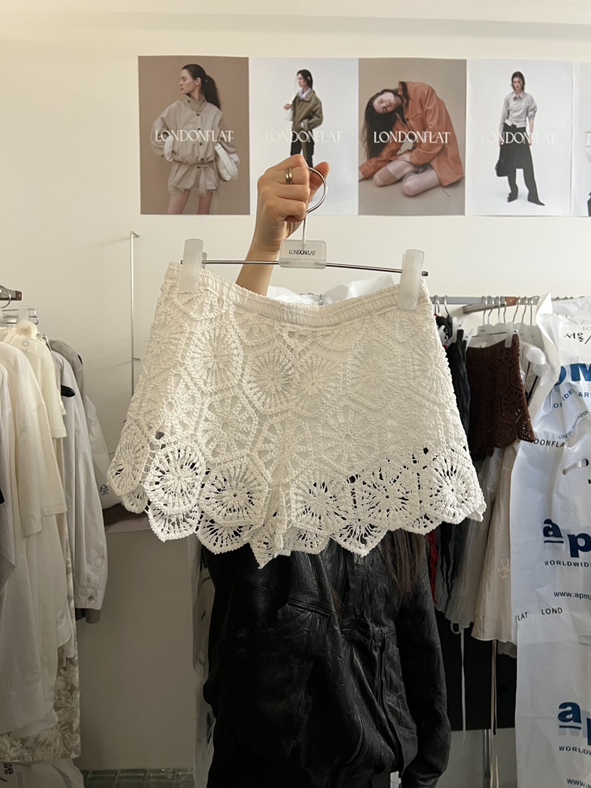 LONDON FLAT韓國直郵實拍女士新款人氣休閑熱賣短褲蕾絲LONDON FLAT短褲圖色1