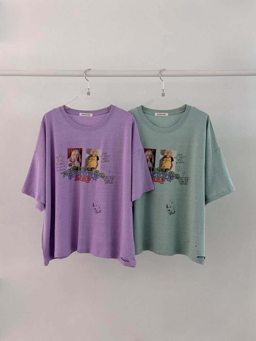 MORAN/MOSCO/SUGAR CASE韓國直郵實拍女士新款熱賣T恤MORAN/MOSCO/SUGAR CASET恤圖色2左二色