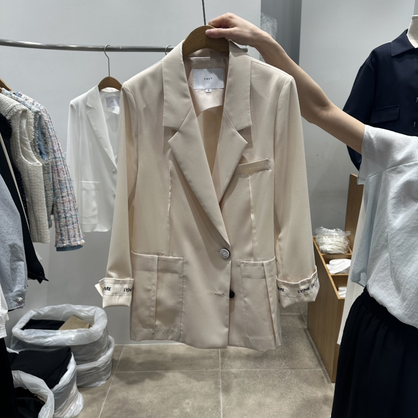 ENVY韓國東大門代購女士新款推薦26春夏職業休閑夾克褶裥ENVY夾克圖色1